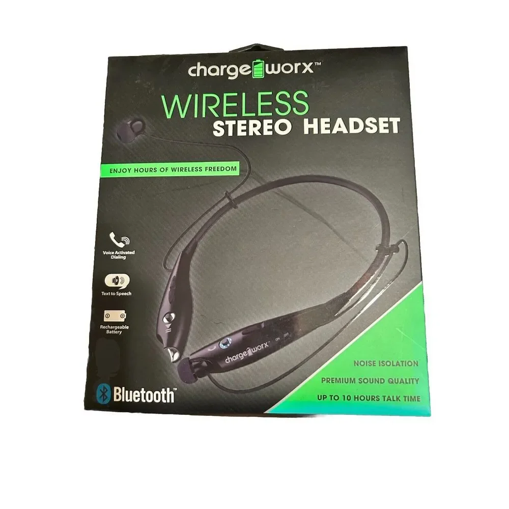 CHARGE WORX WIRELESS STEREO HEADSET WITH BLUETOOTH VOICE‎ DIALING.